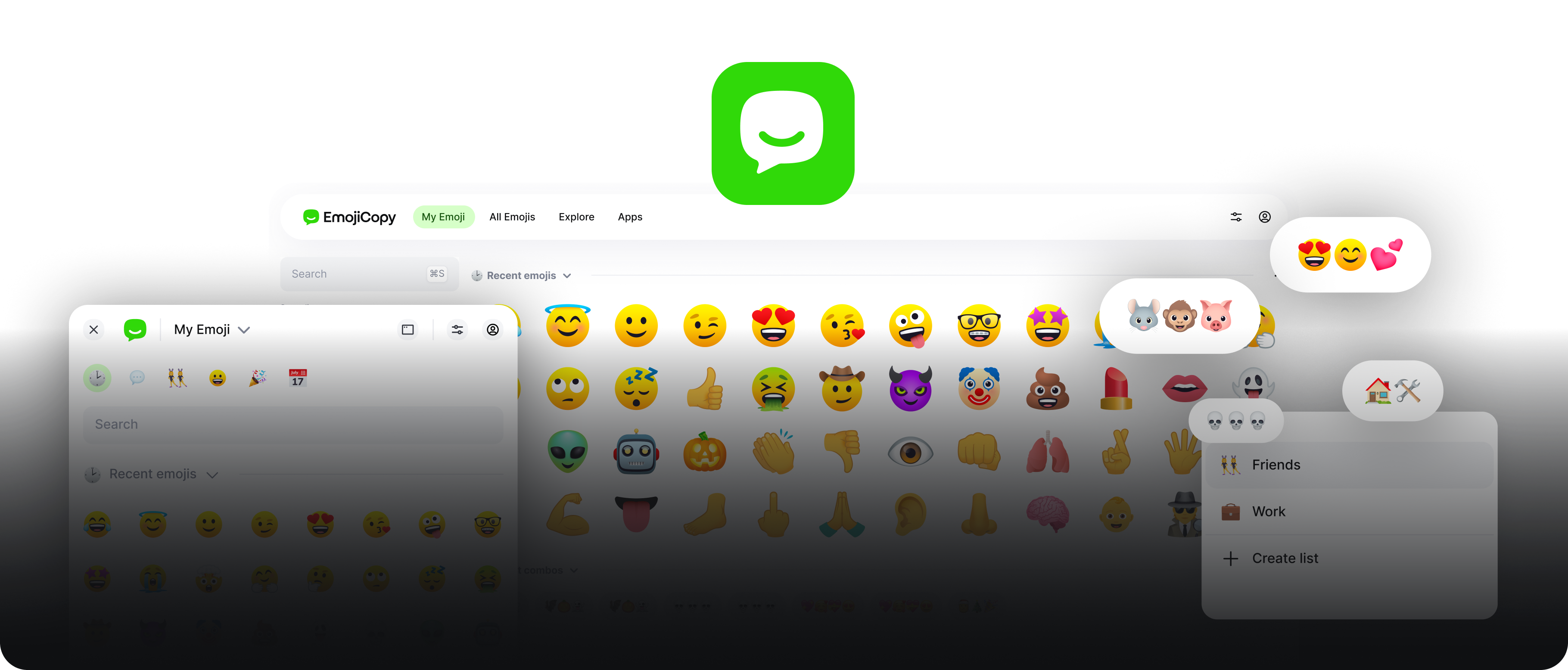 The new EmojiCopy: search any emoji, build combos, and make your own lists.